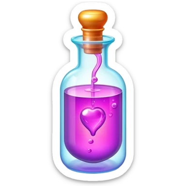 Clash of Clans aesthetic: Cinematic Playful Sci-fi Health Potion Emoji, rendered in a 3D vector-style similar to standard emojis with minimal shading and bold, simplified shapes. A compact, futuristic vial with a glowing neon liquid and sleek contours, softly glowing with a healing cosmic charm. Simplified yet unmistakably iconic, highly detailed and consistent, glowing with a soft radiant glow and high shine. Stylized with a touch of futuristic alchemy and a soft glowing outline, capturing the essence of a vital energy elixir with a playful, interstellar spirit! sticker