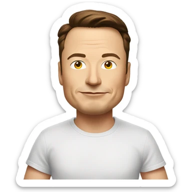 Elon musk with a t shirt sticker