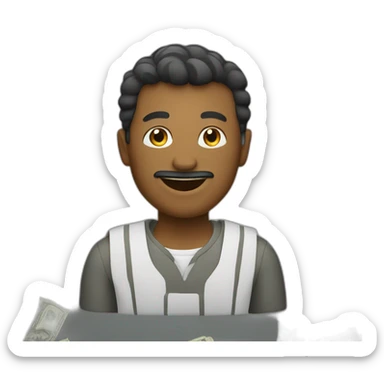 A Man with dollars sticker