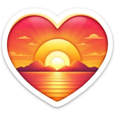 Heart shaped sunrise sticker
