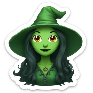 green witch sticker
