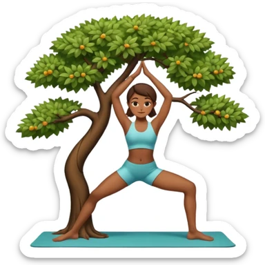 tree yoga poses Girl sticker