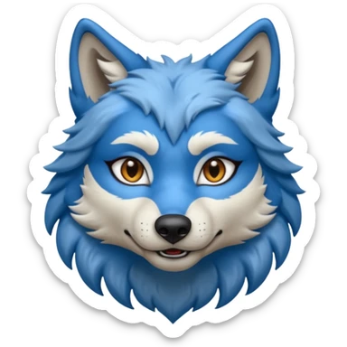 Blue colored female wolf🐺  sticker