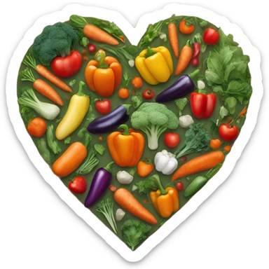 Vegetarian heart sticker