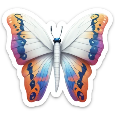 White snake with wings of butterfly in the middle of its body sticker