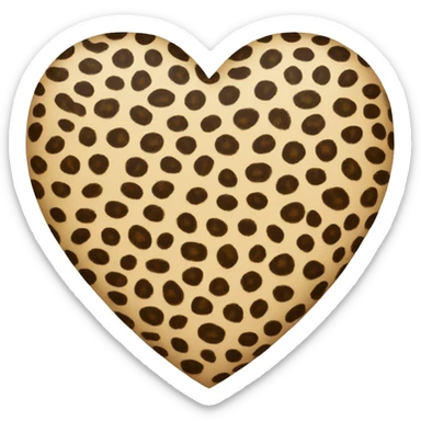 Cheetah print heart  sticker