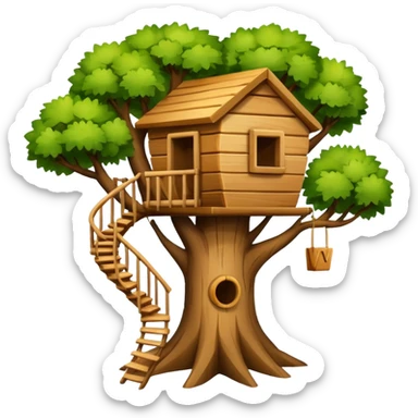 letter W on a treehouse in a tree sticker