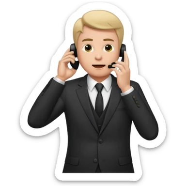 Wolf of Wall Street on the phone while money is falling around him sticker