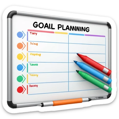 Goal planning on a white board sticker