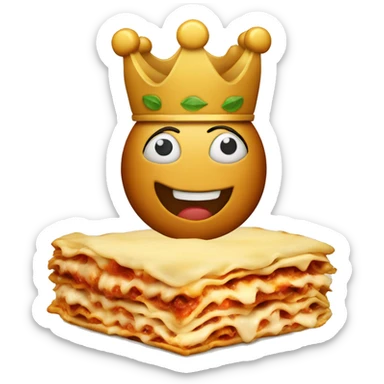 Lasagna with a crown  sticker