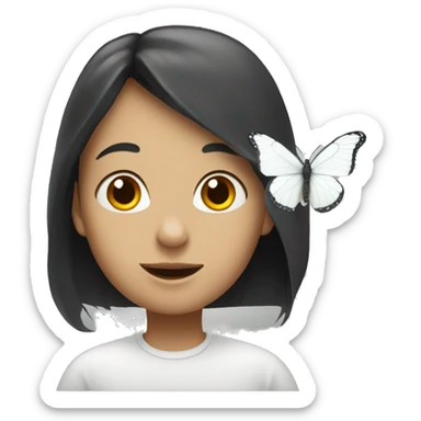 White butterfly sticker