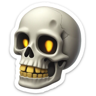 Skeleton head imploding sticker