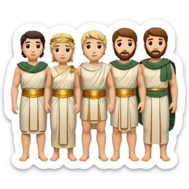 group of ancient trojan men and women sticker
