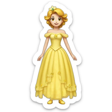 Princess daisy yelllow dess standing sticker