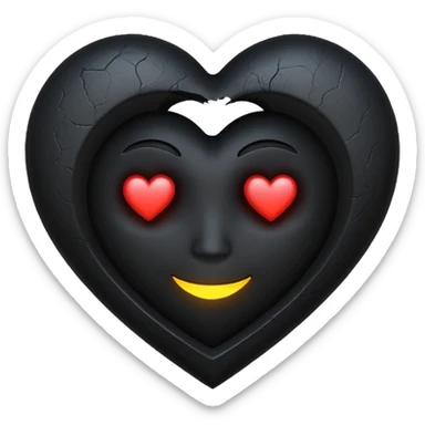 emo heart with a dark halo sticker