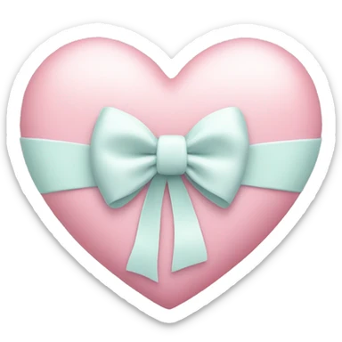Pastel heart with white bow  sticker