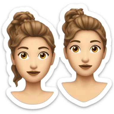 beautiful girl head brown  golf swing in accion  sticker