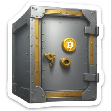 a vault with crypto inside sticker