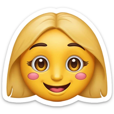 Haz un emoji con una sonrisa de labios tierna y que tenga ojeras y que esté cansado y que su mirada también sea tierna y que tenga las cejas así como de forma tierna sticker