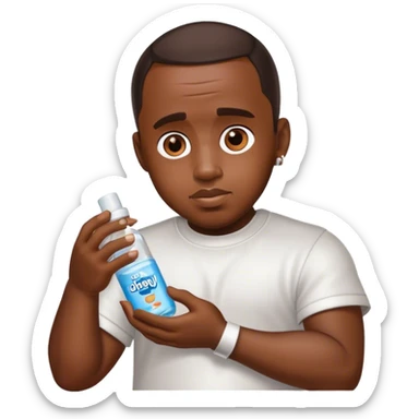 diddy holding baby oil sticker