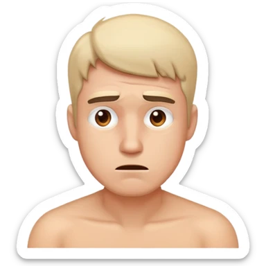 A man standing still looking stressed  sticker