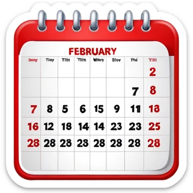 calendar with 28th February  sticker