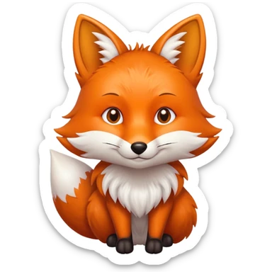 A fox lathing and send love sticker