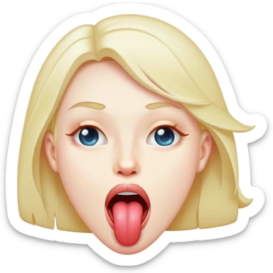 lit tongue out  sticker