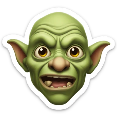 Ugly goblin with big nose sticker