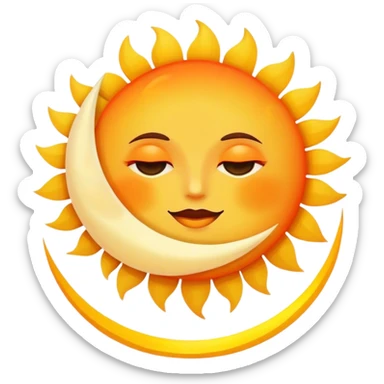 Sunset with moon and sun sticker