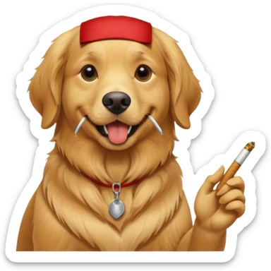 dog smoking joint sticker