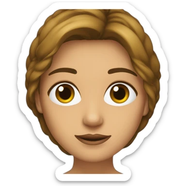 mujer pelo castaño hasta los hombros con anteojos cuadrados y ojos castaños sticker