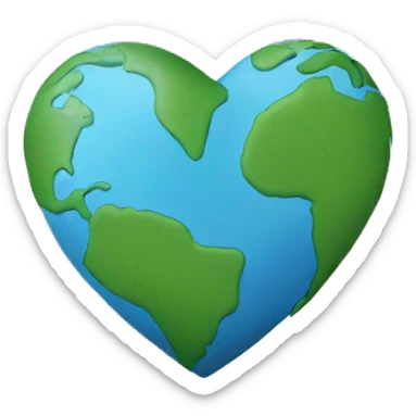 heart shaped earth sticker