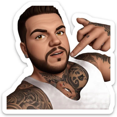 male portrait with tattoos sticker