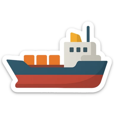 Flat design style ship sticker