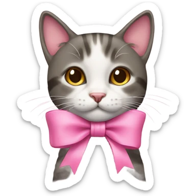 Cat with pink bow sticker