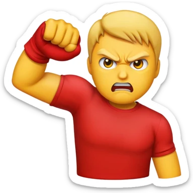 Make a threatening emoji that’s holding someone by the shirt and threatening to punch them  sticker