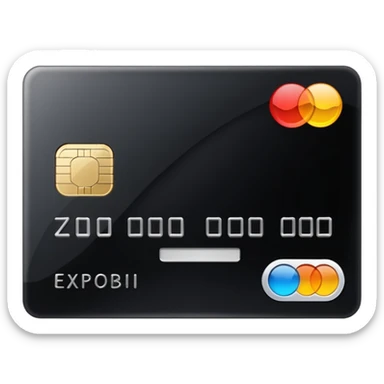 black credit card, no text, no numbers sticker