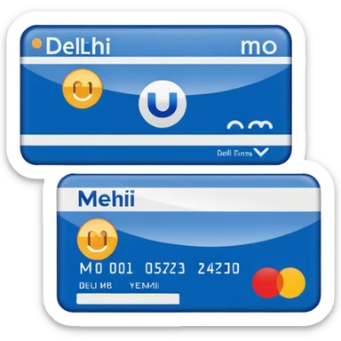 generate an ios genmoji of  a DELHI metro card sticker