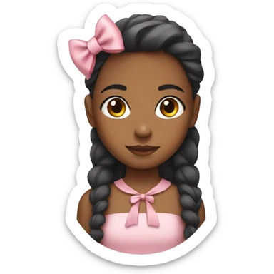 girl with bow sticker