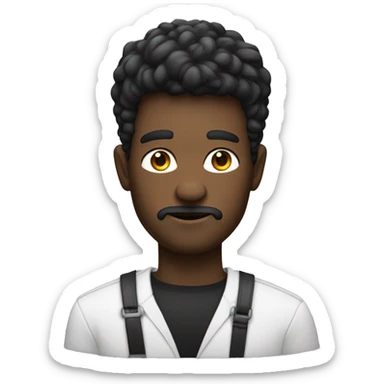 un homme avec un bouc, et des cheveux noirs, des yeux noirs sticker