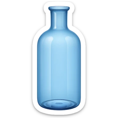Glass Bottle Vase blue sticker