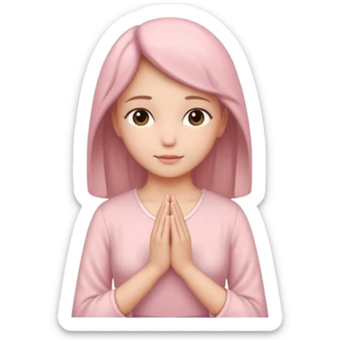 pray hands soft pink dress sticker