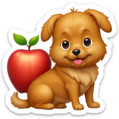 dog pooping apple style emoji sticker