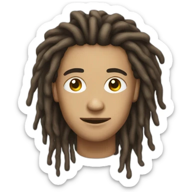 Light skin man dreadlock sticker