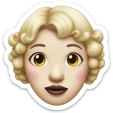 Clown lady with pig nose and bangs sticker