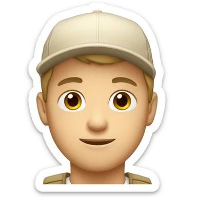 "Young man, white with  wearing a beige cap." sticker