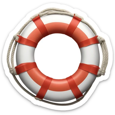 Red and white Life preserver  sticker