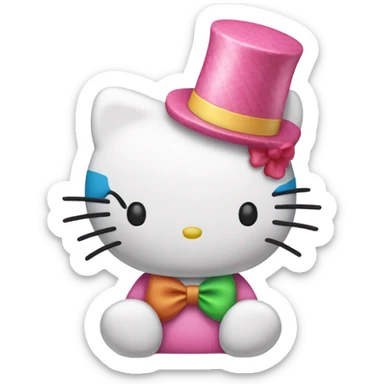 Hello kitty with birthday hat  sticker