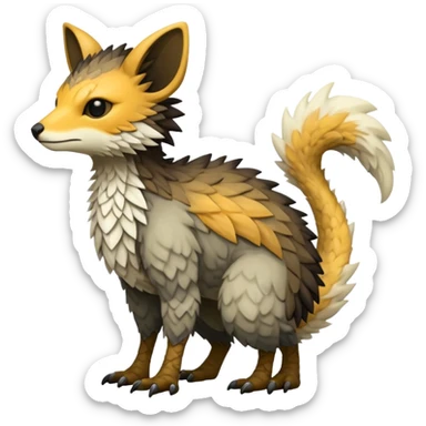 warm-colored Vernid-Trico-Fionbri-creature (full body) sticker